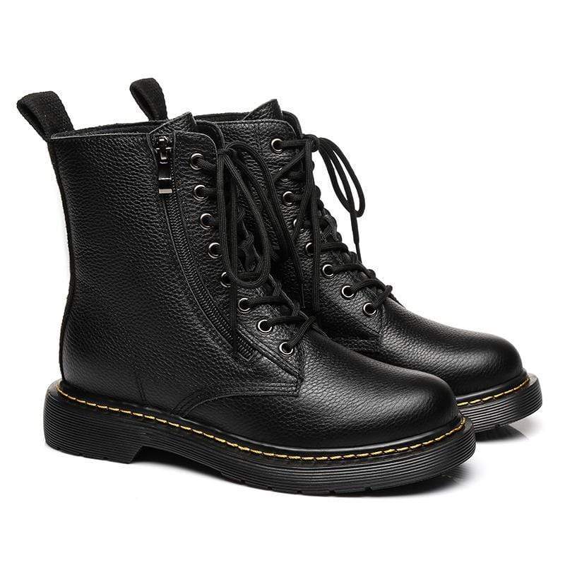 Ellen Black Leather Women Boots - Image 5