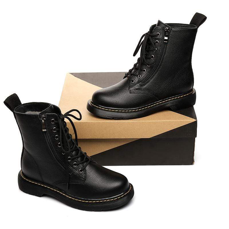Ellen Black Leather Women Boots - Image 8