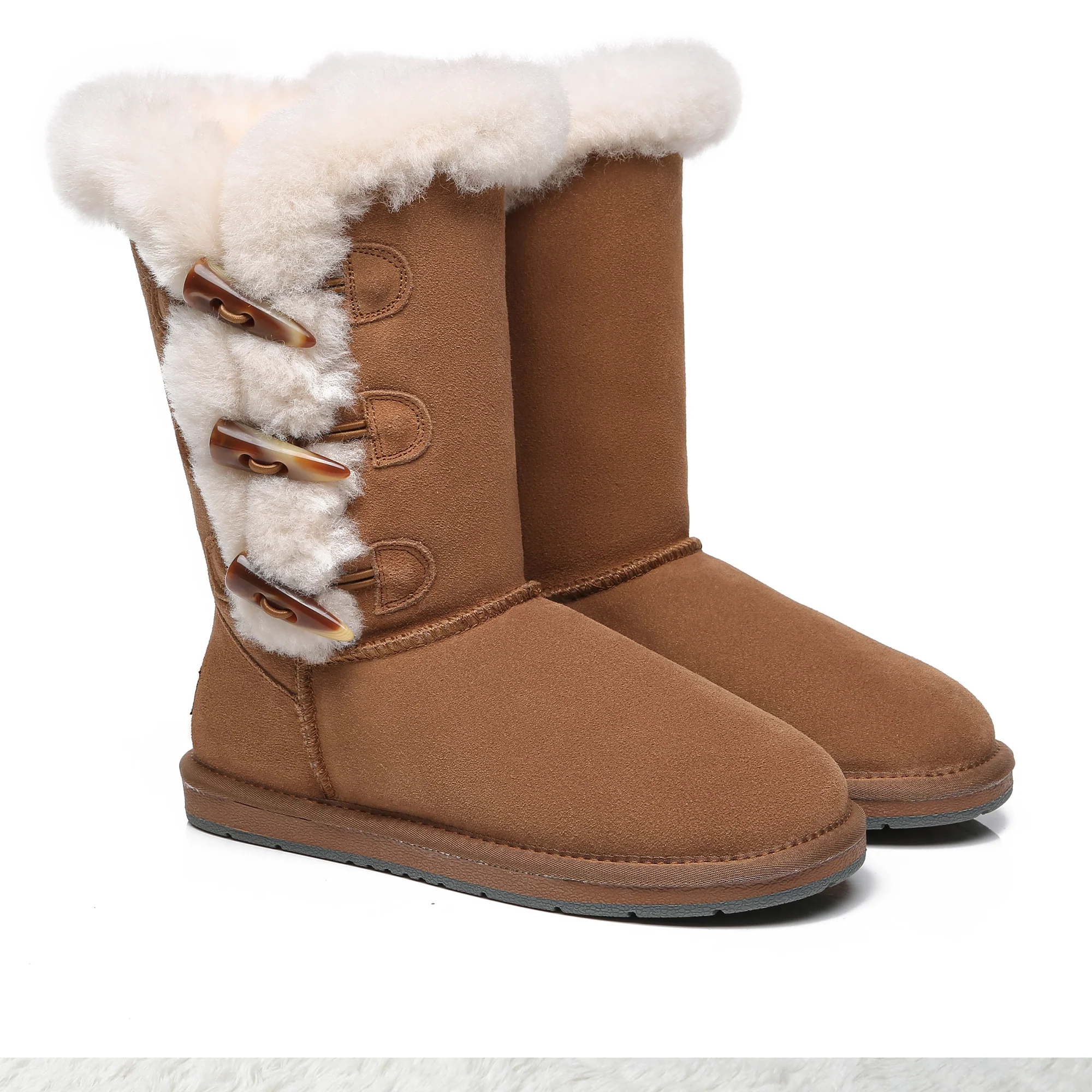 Tall 3-Buttons Toggle UGG Boots - Image 4